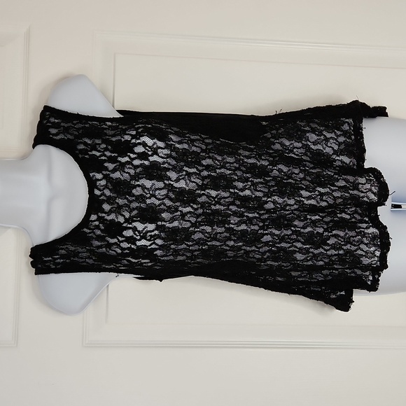 Sexy Black Lace Sheer Top - Picture 2 of 2